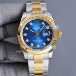 Replica Rolex Datejust II Two Tone Blue Dial Smooth Bezel Watch 41MM